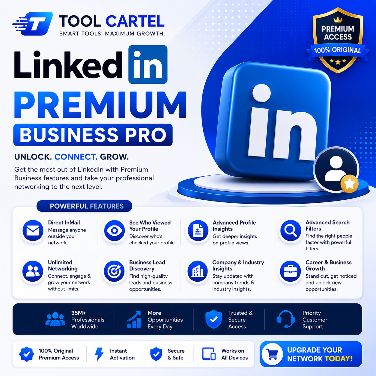 Tool Cartel LinkedIn Premium Business Pro – Professional Networking & Growth Suite